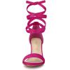 imageAllegra K Womens Lace Up and Ankle Strap Chunky Heel SandalsHot Pink