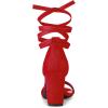 imageAllegra K Womens Lace Up and Ankle Strap Chunky Heel SandalsRed