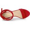 imageAllegra K Womens Lace Up and Ankle Strap Chunky Heel SandalsRed