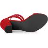 imageAllegra K Womens Lace Up and Ankle Strap Chunky Heel SandalsRed