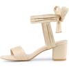 imageAllegra K Womens Open Toe Ankle Tie Back Block Heels SandalsBeige