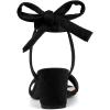 imageAllegra K Womens Open Toe Ankle Tie Back Block Heels SandalsBlack