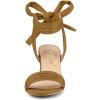 imageAllegra K Womens Open Toe Ankle Tie Back Block Heels SandalsBrown