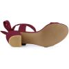 imageAllegra K Womens Open Toe Ankle Tie Back Block Heels SandalsBurgundy