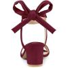 imageAllegra K Womens Open Toe Ankle Tie Back Block Heels SandalsBurgundy