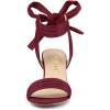 imageAllegra K Womens Open Toe Ankle Tie Back Block Heels SandalsBurgundy
