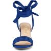 imageAllegra K Womens Open Toe Ankle Tie Back Block Heels SandalsDeep Blue