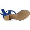 imageAllegra K Womens Open Toe Ankle Tie Back Block Heels SandalsDeep Blue