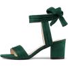 imageAllegra K Womens Open Toe Ankle Tie Back Block Heels SandalsGreen
