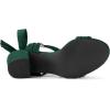 imageAllegra K Womens Open Toe Ankle Tie Back Block Heels SandalsGreen