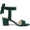 imageAllegra K Womens Open Toe Ankle Tie Back Block Heels SandalsGreen