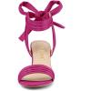 imageAllegra K Womens Open Toe Ankle Tie Back Block Heels SandalsHot Pink