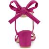 imageAllegra K Womens Open Toe Ankle Tie Back Block Heels SandalsHot Pink