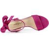 imageAllegra K Womens Open Toe Ankle Tie Back Block Heels SandalsHot Pink