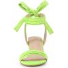 imageAllegra K Womens Open Toe Ankle Tie Back Block Heels SandalsLime