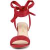 imageAllegra K Womens Open Toe Ankle Tie Back Block Heels SandalsRed