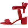 imageAllegra K Womens Open Toe Ankle Tie Back Block Heels SandalsRed