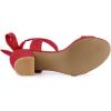 imageAllegra K Womens Open Toe Ankle Tie Back Block Heels SandalsRed