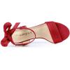 imageAllegra K Womens Open Toe Ankle Tie Back Block Heels SandalsRed