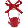 imageAllegra K Womens Open Toe Ankle Tie Back Block Heels SandalsRed