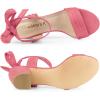 imageAllegra K Womens Open Toe Ankle Tie Back Block Heels SandalsWatermelon Red