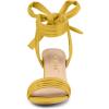 imageAllegra K Womens Open Toe Ankle Tie Back Block Heels SandalsYellow