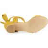 imageAllegra K Womens Open Toe Ankle Tie Back Block Heels SandalsYellow