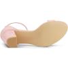imageAllegra K Womens Open Toe High Chunky Heel Buckle Ankle Strap SandalsLight Pink