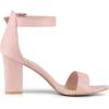 imageAllegra K Womens Open Toe High Chunky Heel Buckle Ankle Strap SandalsLight Pink