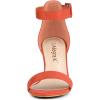 imageAllegra K Womens Open Toe High Chunky Heel Buckle Ankle Strap SandalsOrange