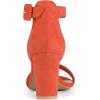 imageAllegra K Womens Open Toe High Chunky Heel Buckle Ankle Strap SandalsOrange