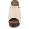 imageAllegra K Womens Open Toe Platform Block Heel Slides SandalsBeige