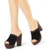 imageAllegra K Womens Open Toe Platform Block Heel Slides SandalsBlack