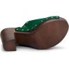 imageAllegra K Womens Open Toe Platform Block Heel Slides SandalsGreen