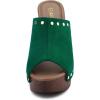 imageAllegra K Womens Open Toe Platform Block Heel Slides SandalsGreen