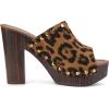 imageAllegra K Womens Open Toe Platform Block Heel Slides SandalsLeopard