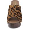 imageAllegra K Womens Open Toe Platform Block Heel Slides SandalsLeopard