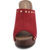 imageAllegra K Womens Open Toe Platform Block Heel Slides SandalsRed