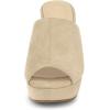 imageAllegra K Womens Open Toe Platform Chunky Heel Slides SandalsBeige