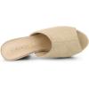 imageAllegra K Womens Open Toe Platform Chunky Heel Slides SandalsBeige