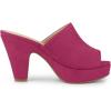 imageAllegra K Womens Open Toe Platform Chunky Heel Slides SandalsHot Pink