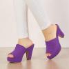 imageAllegra K Womens Open Toe Platform Chunky Heel Slides SandalsPurple
