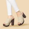 imageAllegra K Womens Open Toe Slingback Platform Chunky Heels SandalsBeige