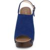 imageAllegra K Womens Open Toe Slingback Platform Chunky Heels SandalsDark Blue