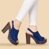 imageAllegra K Womens Open Toe Slingback Platform Chunky Heels SandalsDark Blue