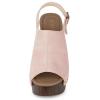 imageAllegra K Womens Open Toe Slingback Platform Chunky Heels SandalsDust Pink