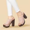 imageAllegra K Womens Open Toe Slingback Platform Chunky Heels SandalsDust Pink
