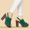 imageAllegra K Womens Open Toe Slingback Platform Chunky Heels SandalsGreen