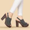imageAllegra K Womens Open Toe Slingback Platform Chunky Heels SandalsGrey