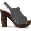 imageAllegra K Womens Open Toe Slingback Platform Chunky Heels SandalsGrey